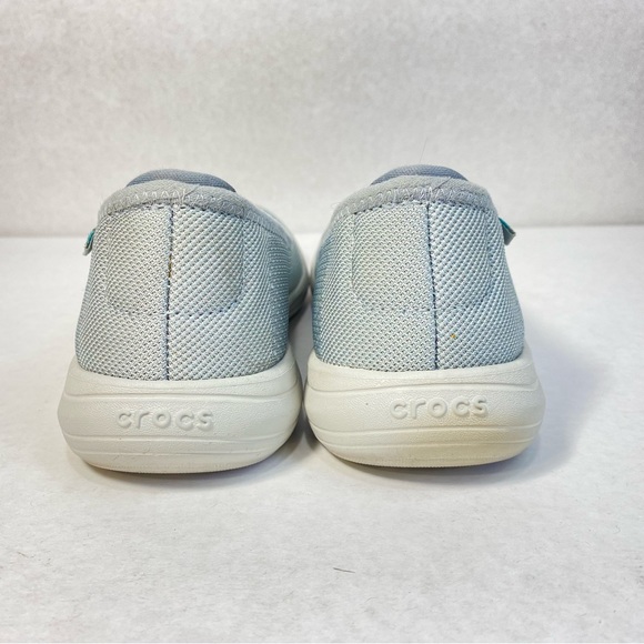 Crocs Reviva Comfort Slip On Ballet Flats Shoes Light Grey/ Aqua; Women’s Size 6 - Picture 11 of 16